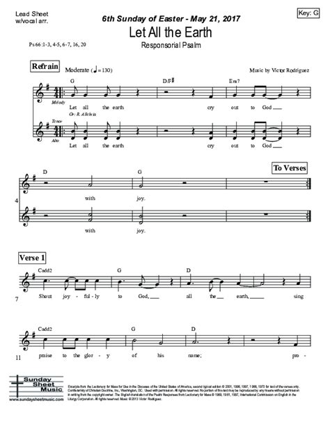 Let All The Earth Psalm Sheet Music Pdf Victor Rodriguez