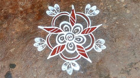 Simple Flower Kolam Chithirai Madham Special Flower Kolam Chitra