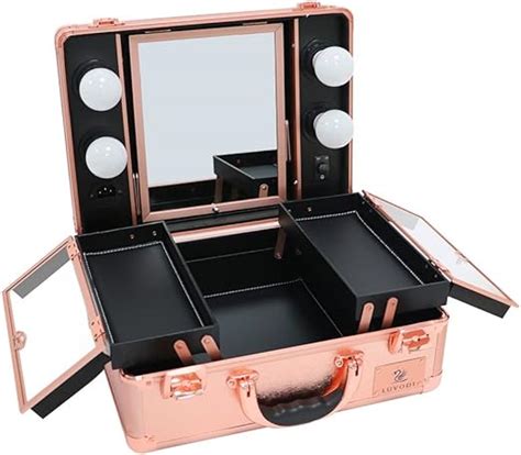 Luvodi Mallette Maquillage Professionnel Beauty Case En Aluminium Valise Cosmétique Avec 4