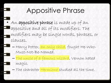 Appositive And Appositive Phrases Ppt