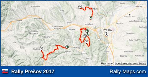 Shakedown stage map Rally Prešov 2017 Rally Maps