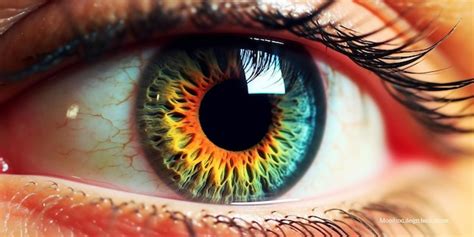 Premium Ai Image A Close Up Of A Human Eye With A Blue And Yellow Iris