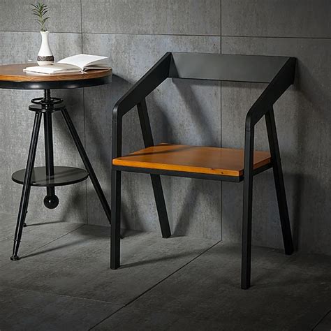Industrial Dining Chair Solid Wood Dining Chair Metal Chair | Homary ...