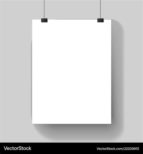 Blank White Poster Template Affiche Paper Sheet Vector Image