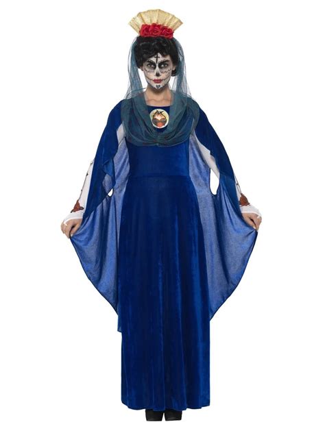 Day of the Dead Sacred Mary Ladies Halloween Fancy Dress Costume Fancy ...