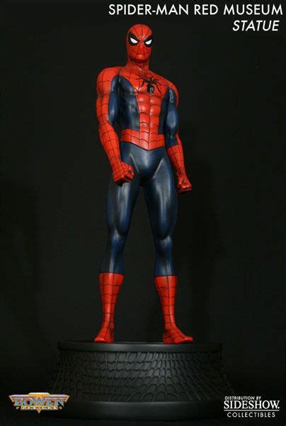 Marvel Spider Man Red Museum Polystone Statue By Bowen Desig