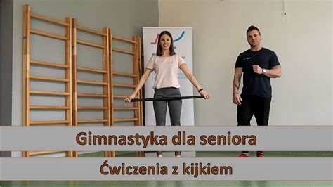 Gimnastyka dla seniora ćwiczenie z kijkiem nr 2 YouTube