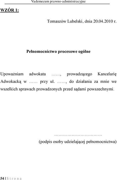 Przewietrzy Przedwczesny Rolnicy Pe Nomocnictwo Dla Adwokata Wz R