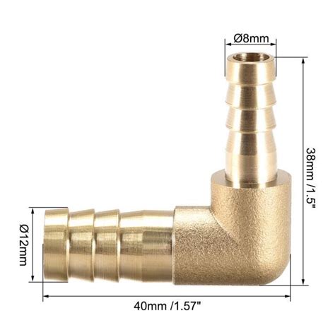 Raccord de tuyau SOURCING MAP 12mm à 8mm Raccord Cannelé Laiton Barbelé