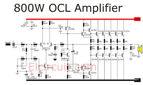 Rangkaian 800 Watt Power Amplifier OCL Electric Ideas