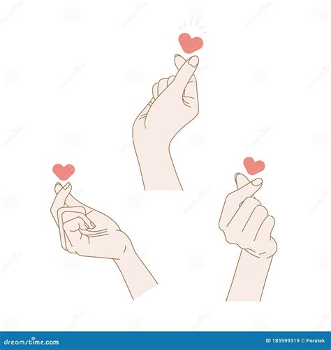 Sign Of Love 3 Vector Hand Drawn Illustrations Stock Vector