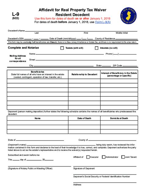 2022 2025 Form Nj Dot L 9 Fill Online Printable Fillable Blank Pdffiller