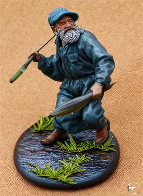 Mm Resin Detailed Miniature Of Fisherman Product Stable