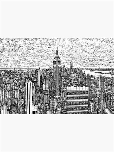 "NEW YORK - pencil drawing" Sticker for Sale by lautir | Redbubble