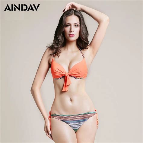 New Women Sexy Halter Bikini Surf Flirt Print Swimsuit Hottie Pushup