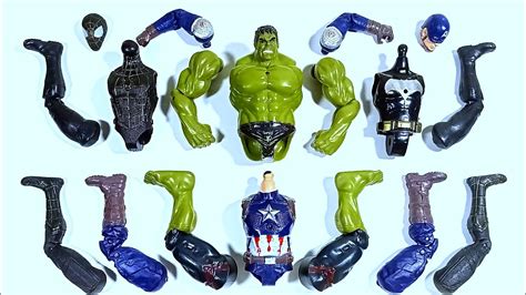 Avengers Toys Assemble Black Spider Vs Hulk Smash Vs Batman Vs Captain