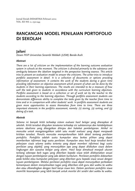 Detail Contoh Portofolio Siswa Sd Koleksi Nomer