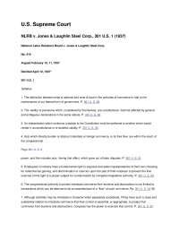 Nlrb Vs Jones And Laughlin Steel Law Case Study Docsity