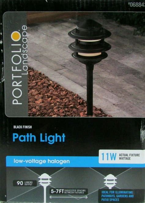 🔥portfolio Black Finish Metal Low Voltage Halogen Path Light 0688432 Ct 03 S