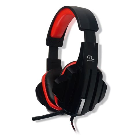 Fone De Ouvido Microfone Gamer P Cabo Nylon Preto Vermelho