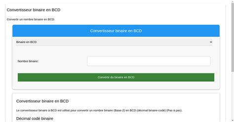 Convertisseur binaire en BCD Conversion binaire en décimale binaire