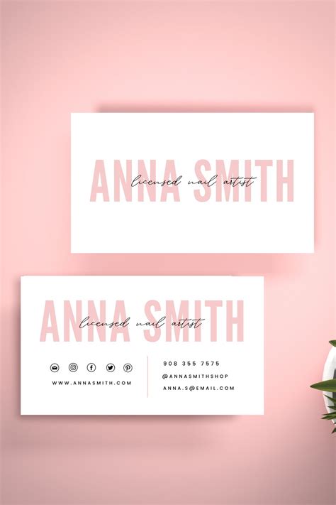 Editable Business Card Feminine Business Card Template Etsy