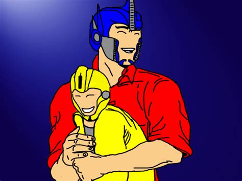 Optimus Prime And Bumblebee A Hug By Celtakerthebest On Deviantart