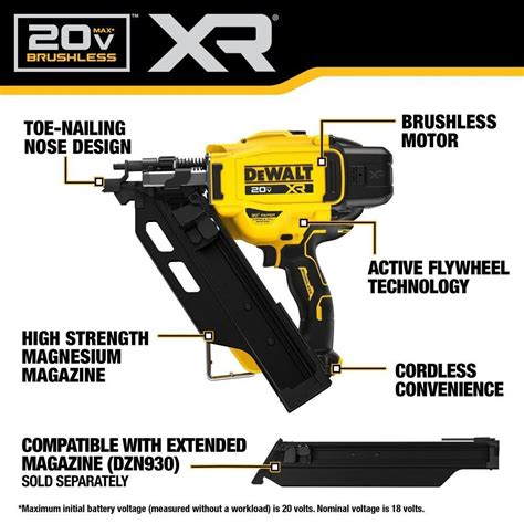 Dewalt Dcn B V Max Degree Cordless Framing Nailer Bare Tool