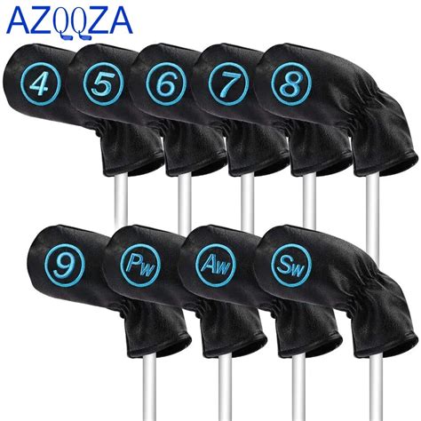 Pcs Set Golf Club Iron Headcover Head Covers Protector Set Black With