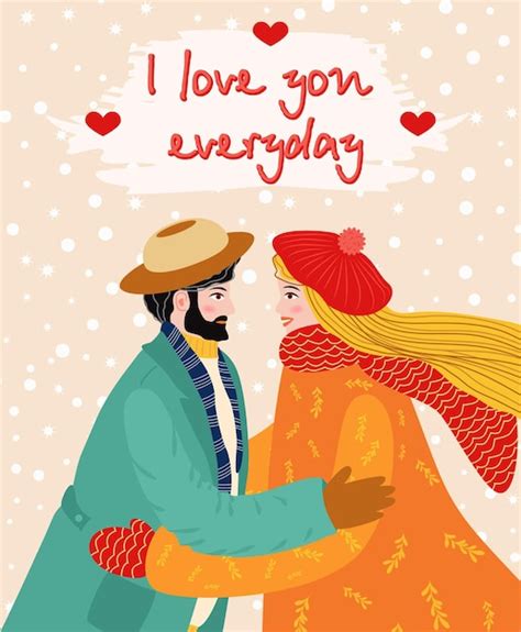 Premium Vector Flat Hand Drawn Valentines Day Greeting Card Loving