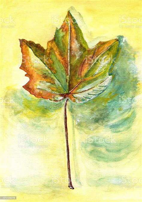 Autumn Leaf Oil Painting Stock Illustration - Download Image Now - Art, Arts Culture and ...