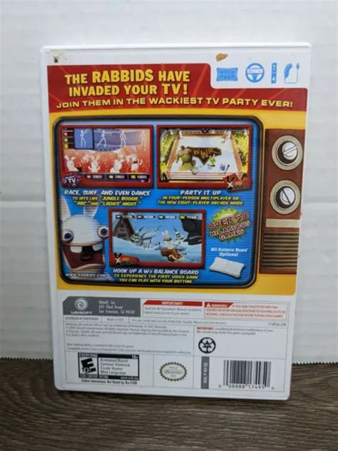 Rayman Raving Rabbids Tv Party Nintendo Wii Arcade Complete