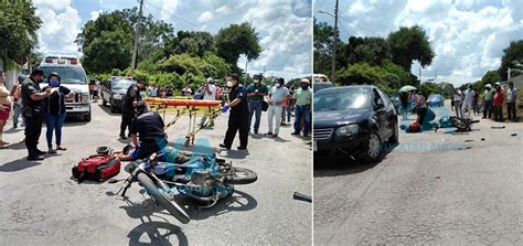 Conductora Ignora El Alto Y Manda Al Hospital A Motociclista Yucatan