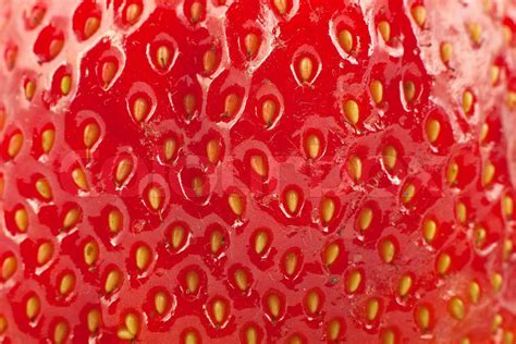 Detailed Surface Shot Of A Fresh Strawberry Stock Image Colourbox