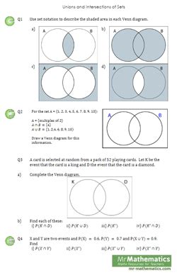 Union and Intersection of Sets - Mr-Mathematics.com