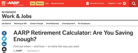 AARP Retirement Calculator - Chief Mom Officer