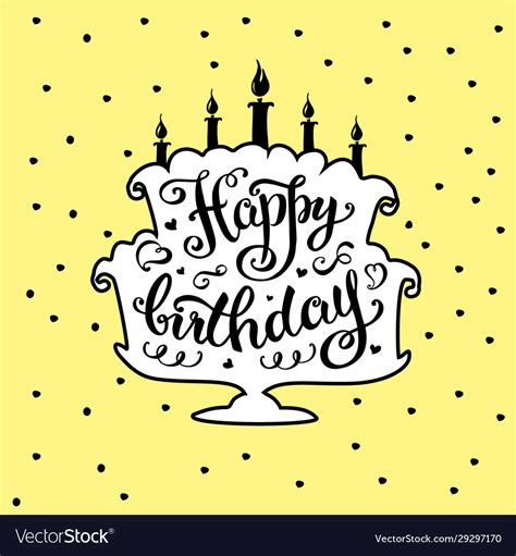 Happy Birthday Hand Lettering Handmade Royalty Free Vector