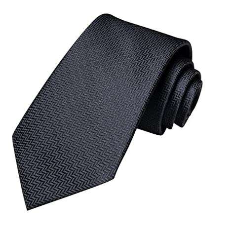 Mens Black Tie Set Woven Black Novelty Neckties For Men