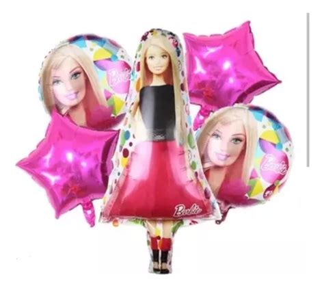 Set Globos Metalizados Barbie Gran 5pzs MercadoLibre