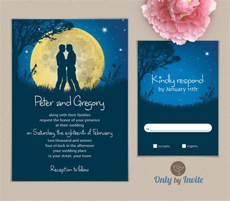 Gay Wedding Invitation Printed Same Sex Gender By Onlybyinvite