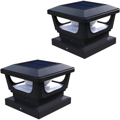 Solar Post Cap Lights For 3x3 4x4 Posts Black 2 Pack Bicsgl 12blk Brighticonic