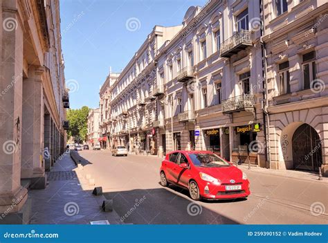 Tbilisi Georgia 07 23 2022 Hot Summer Day View Along Kote Marjanishvili Street With Museums