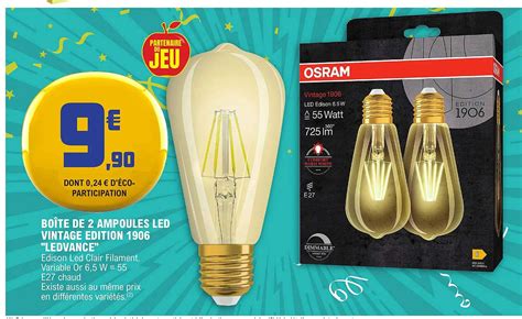 Promo Boîte De 2 Ampoules Led Vintage Edition 1906 ledvance chez E