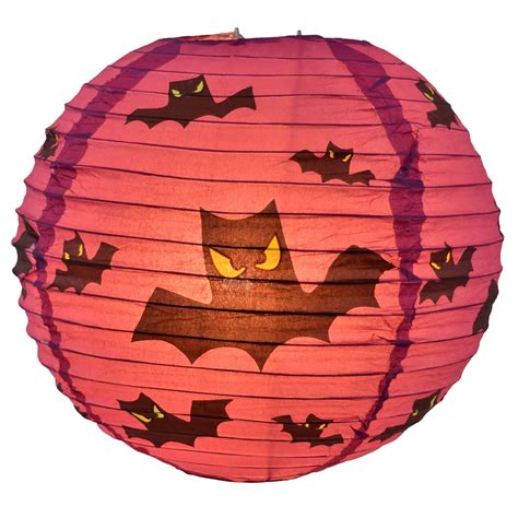 Purple Bats Halloween Lantern 10 Diameter Halloween Lanterns