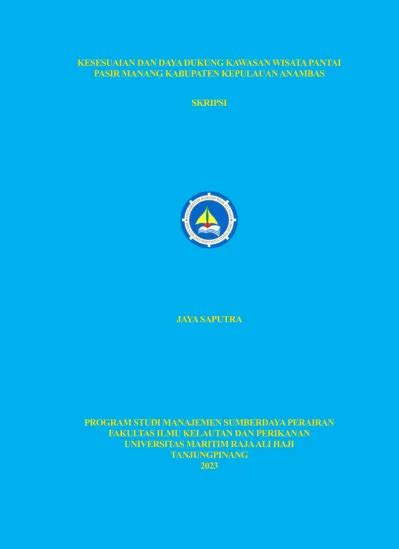 Kesesuaian Dan Daya Dukung Kawasan Wisata Pantai Pasir Manang Kabupaten