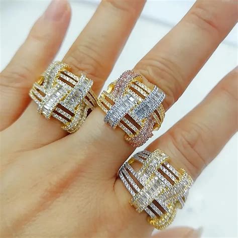 Bands GODKI 2021 Trendy Cross Geometry Cubic Zirconia Stacks Rings For