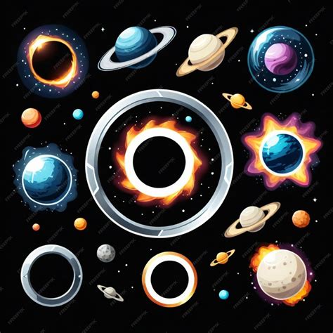 premium vector  circle  planets   words quot planet quot