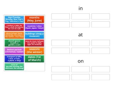 Prepositions Of Place And Time Pre Int Speaking