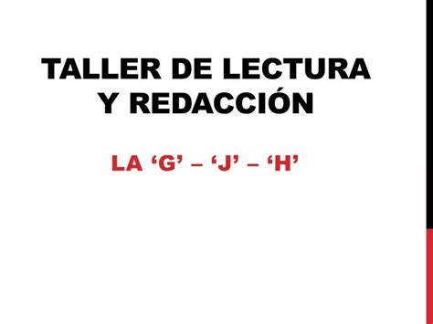 PPT Taller de Lectura y Redacción PowerPoint Presentation free