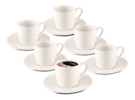 Kit 12 Xícara Pires Cafezinho Porcelana Branco 90 Ml R 119 99 em